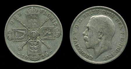 Великобритания 1920 г. • KM# 817a • флорин(2 шиллинга) • Георг V • регулярный выпуск • F+