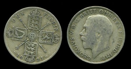 Великобритания 1921 г. • KM# 817a • флорин(2 шиллинга) • Георг V • регулярный выпуск • F