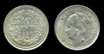 Нидерланды 1928 г. • KM# 163 • 10 центов • королева Вильгельмина I • серебро • регулярный выпуск • BU ( кат.- $40 )