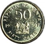 Кения 1997 г. • KM# 28 • 50 центов • президент Дэниэл Торойтич арап Мои • регулярный выпуск • BU