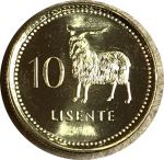Лесото 1998 г. • KM# 63 • 10 лисенте • герб • козёл • регулярный выпуск • MS BU