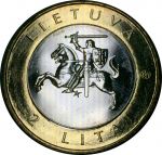 Литва 2012 г. • KM# 184.1 • 2 лита • Города курорты • Друскининкай • средневековый рыцарь • герб города • регулярный выпуск • MS BU ( кат.- $ 4,00 )