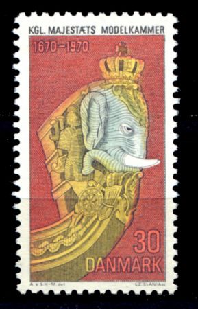 ДАНИЯ 1970г. / SC# 469 / 30o. / МОРСКОЙ МУЗЕЙ / MNH OG VF