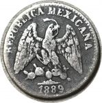 Мексика 1889 г. Ga.S(Гвадалахара) • KM# 398.4 • 5 сентаво • серебро • регулярный выпуск • VF+