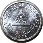 Никарагуа 1974 г. • KM# 28 • 5 сентаво • ФАО(FAO) • пирамида • регулярный выпуск • MS BU