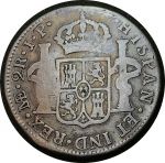 Перу 1817 г. • KM# 115.1 • 2 реала • Карл III • серебро • регулярный выпуск • F
