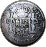 Боливия 1805 г. • KM# 71 • 2 реала • Карл III • серебро • регулярный выпуск • F-