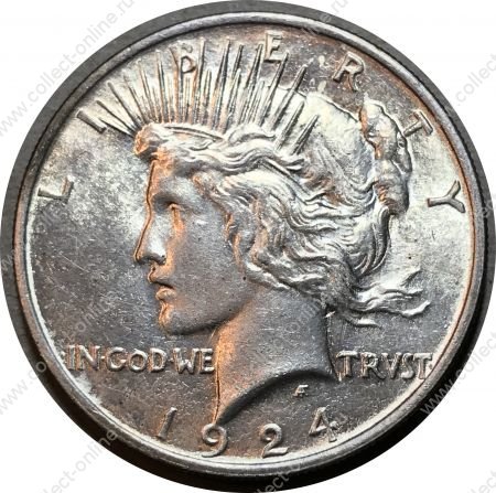 США 1924 г. • KM# 110 • 1 доллар ("Доллар мира") • серебро • регулярный выпуск • MS BU