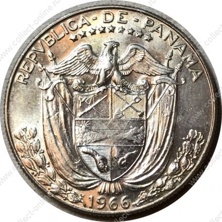 Панама 1966 г. • KM# 12a • ½ бальбоа • Васко де Бальбоа • серебро • регулярный выпуск • MS BU-