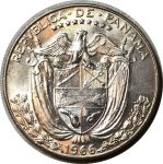Панама 1966 г. • KM# 12a.1 • ½ бальбоа • Васко де Бальбоа • серебро • регулярный выпуск • MS BU-