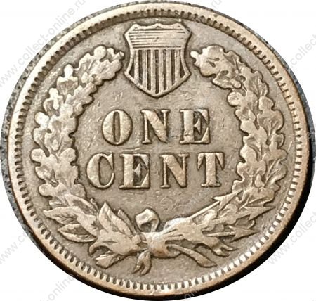 США 1907 г. • KM# 90a • 1 цент • "Индеец" • регулярный выпуск • F
