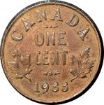 Канада 1933 г. • KM# 28 • 1 цент • Георг V • регулярный выпуск • AU+