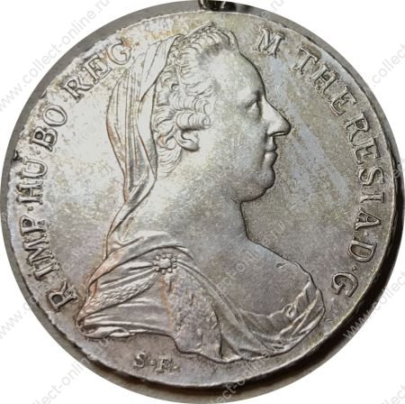 Австрия 1780 г. • KM# T1 • талер • торговый, образца 1780 г. (рестрайк) • брелок • Мария Терезия • герб Австрии • MS BU