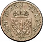 Пруссия 1864 г. А(Берлин) • KM# 480 • 1 пфенниг • герб Пруссии • регулярный выпуск • XF