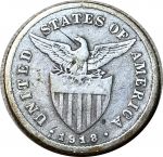 Филиппины 1918 г. S • KM# 170 • 20 сентаво • американский орёл • регулярный выпуск • F