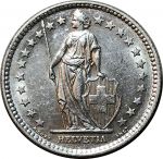 Швейцария 1961 г. B (Берн) • KM# 21 • 2 франка • серебро • регулярный выпуск • MS BU-