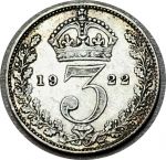 Великобритания 1922 г. • KM# 813a • 3 пенса • Георг V • регулярный выпуск • XF-AU