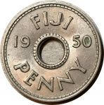 Фиджи 1950 г. • KM# 17 • 1 пенни • Георг VI • регулярный выпуск • MS BU
