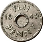 Фиджи 1949 г. • KM# 17 • 1 пенни • Георг VI • регулярный выпуск • XF+