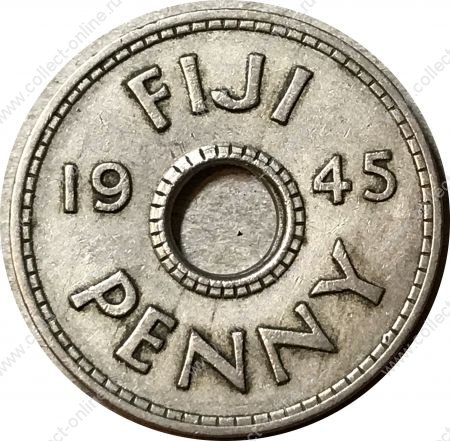 Фиджи 1945 г. • KM# 7 • 1 пенни • Георг VI • регулярный выпуск • AU
