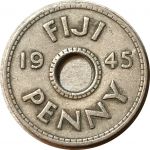 Фиджи 1945 г. • KM# 7 • 1 пенни • Георг VI • регулярный выпуск • VF