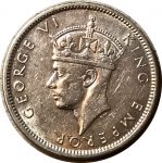 Фиджи 1943 г. S • KM# 12a • 1 шиллинг • Георг VI • серебро • регулярный выпуск • AU+