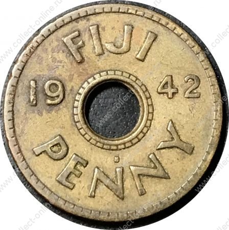 Фиджи 1942 г. S • KM# 7a • 1 пенни • Георг VI • регулярный выпуск • VF