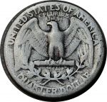 США 1940 г. • KM# 164 • квотер (25 центов) • Джордж Вашингтон • серебро • регулярный выпуск • F-