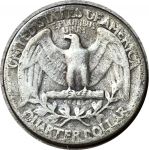США 1941 г. • KM# 164 • квотер (25 центов) • Джордж Вашингтон • серебро • регулярный выпуск • F