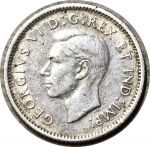 Канада 1941 г. • KM# 34 • 10 центов • Георг VI • серебро • регулярный выпуск • XF+