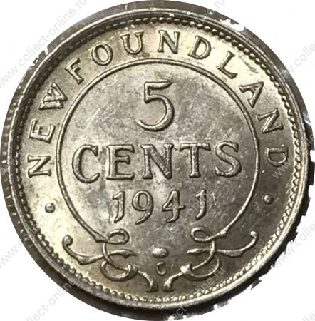 Ньюфаундленд 1941 г. C • KM# 19 • 5 центов • Георг V • серебро • регулярный выпуск • MS BU