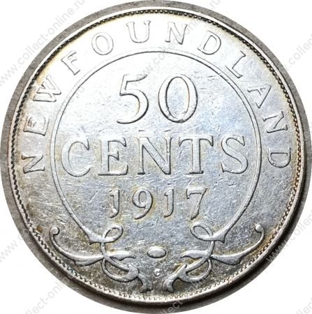 Ньюфаундленд 1917 г. C • KM# 12 • 50 центов • Георг V • серебро • регулярный выпуск • VF