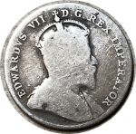 Канада 1908 г. • KM# 10 • 10 центов • Эдуард VII • серебро • регулярный выпуск • VG