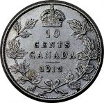Канада 1912 г. • KM# 23 • 10 центов • Георг V • серебро • регулярный выпуск • VF