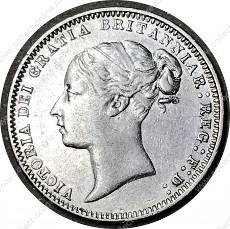 Великобритания 1879 г. • KM# 715.2 • 6 пенсов • серебро • королева Виктория • регулярный выпуск • XF- ( кат.- $ 180,00 )