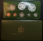 Тринидад и Тобаго 1976 г. • KM# 29-16 • 1 c. - 10 долларов • годовой набор • 8 монет • серебро 925 - 65 гр. • регулярный выпуск • MS BU пруф!