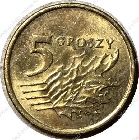 Польша 1990-2013 гг. • KM# 278 • 5 грошей • польский орел • регулярный выпуск • BU