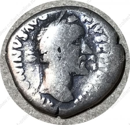 Древний Рим • Император Антонин Пий • 131-168 гг. • денарий • богиня Веста • серебро • VG+