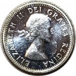 Канада 1962 г. • KM# 51 • 10 центов • Елизавета II • парусник • серебро • регулярный выпуск • MS BU пруфлайк