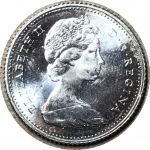 Канада 1967 г. • KM# 67(67a) • 10 центов • 100-летие Конфедерации • Елизавета II • макрель • серебро • регулярный выпуск • MS BU пруфлайк