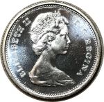 Канада 1966 г. • KM# 62 • 25 центов • Елизавета II • олень • серебро • MS BU пруфлайк