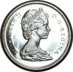 Канада 1967 г. • KM# 68(68a) • 25 центов • 100-летие Конфедерации • Елизавета II • рысь • серебро • регулярный выпуск • MS BU+ пруфлайк