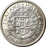 Новая Зеландия 1935 г. • KM# 5 • полкроны • Георг V • герб доминиона • серебро • регулярный выпуск • XF- ( кат. - $80 )