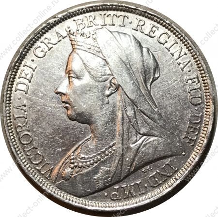 Великобритания 1897 LXI • KM# 783 • крона • королева Виктория(портрет вдовы) • серебро • регулярный выпуск • BU-