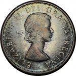 Канада 1960 г. • KM# 56 • 50 центов • Елизавета II • серебро • регулярный выпуск • MS BU радуга!