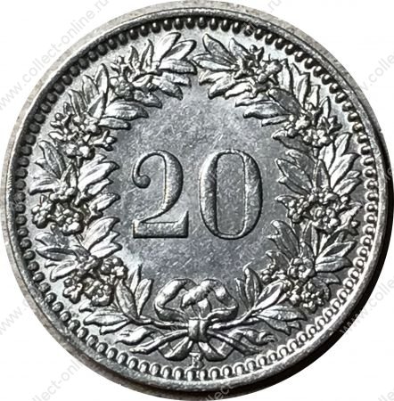 Швейцария 1938 г. B (Берн) • KM# 29 • 20 раппенов • регулярный выпуск • BU- ( кат.- $35 )