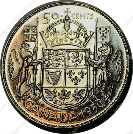 Канада 1950 г. • KM# 45 • 50 центов • Георг VI • серебро • регулярный выпуск • MS BU