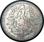 Германия 1875 г. B (Ганновер) • KM# 7 • 1 марка • (серебро) • Имперский орел • регулярный выпуск • VG+