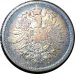 Германия 1875 г. F (Штутгарт) • KM# 7 • 1 марка • (серебро) • Имперский орел • регулярный выпуск • F
