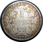 Германия 1873 г. D (Мюнхен) • KM# 7 • 1 марка • (серебро) • Имперский орел • регулярный выпуск • VG+